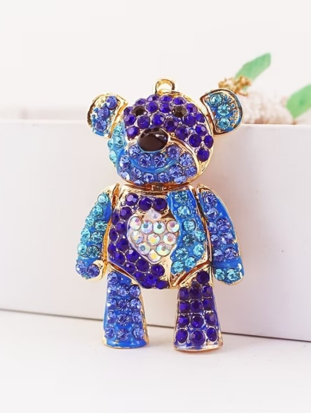 Blue Teddy Bear Keychain/bag Charm